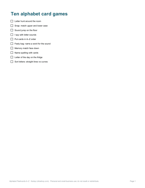 Preview of the first page of Games guide