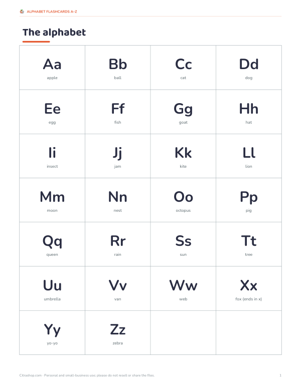 Preview of Printable Alphabet Wall Chart