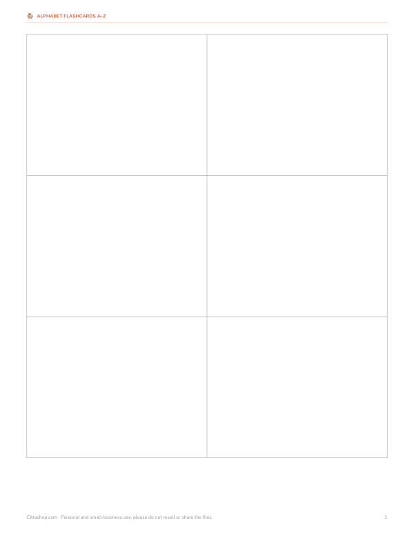 Preview of Printable Blank Alphabet Flashcards